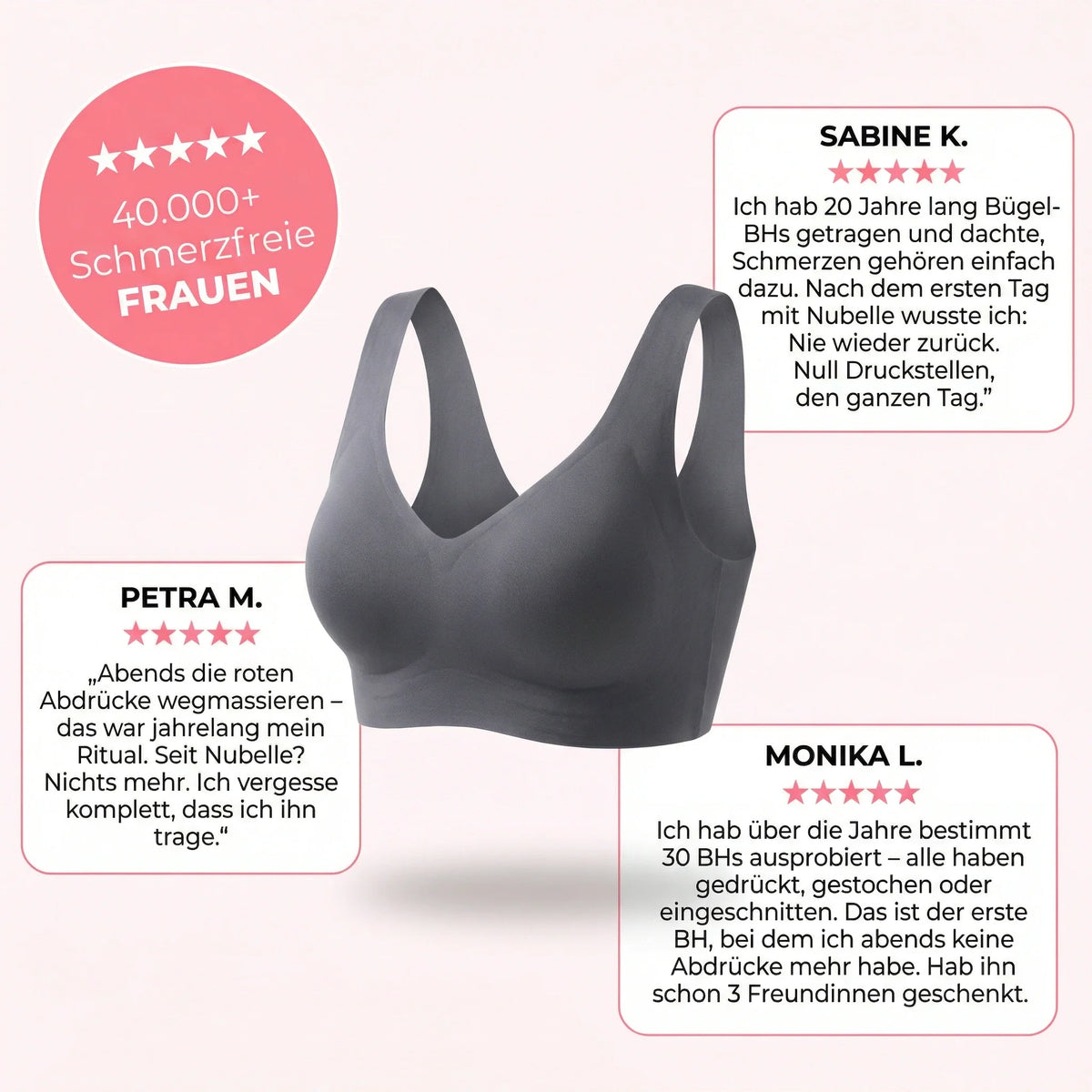 Nubelle - Nahtloser Premium BH Gratis Bundle