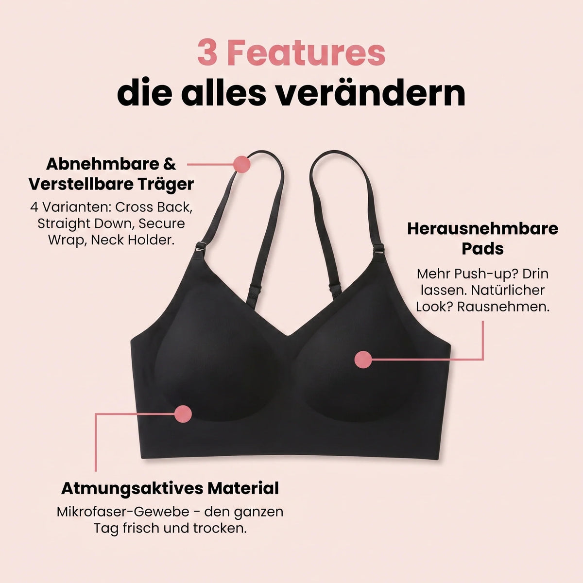Nubelle - Nahtloser 4-WAY BH