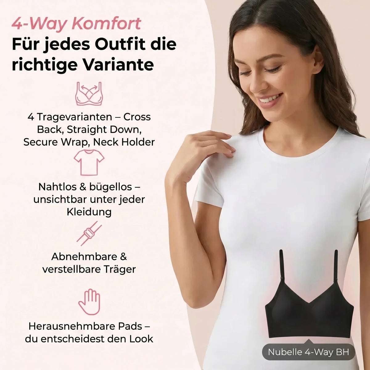 Nubelle - Nahtloser 4-WAY BH
