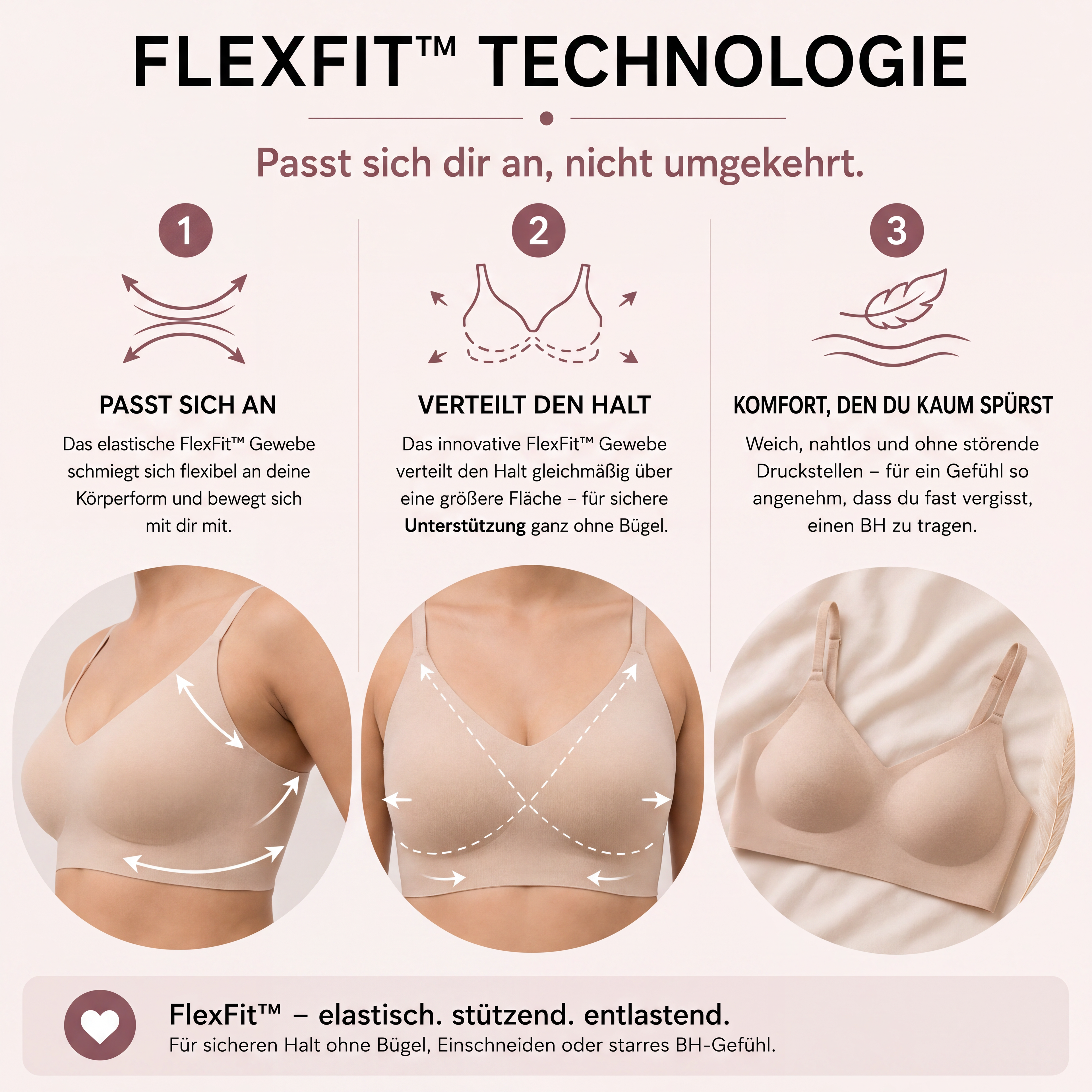 Nubelle - Nahtloser 4-WAY BH